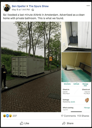 Illustration for article titled Alquila por Airbnb una "casa limpia con baño privado". Es un contenedor de transporte en medio de la carretera